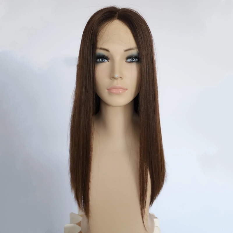 #4.10 highlight brown color lace top wig unprocessed Cuticle Aligned wigs YR0051